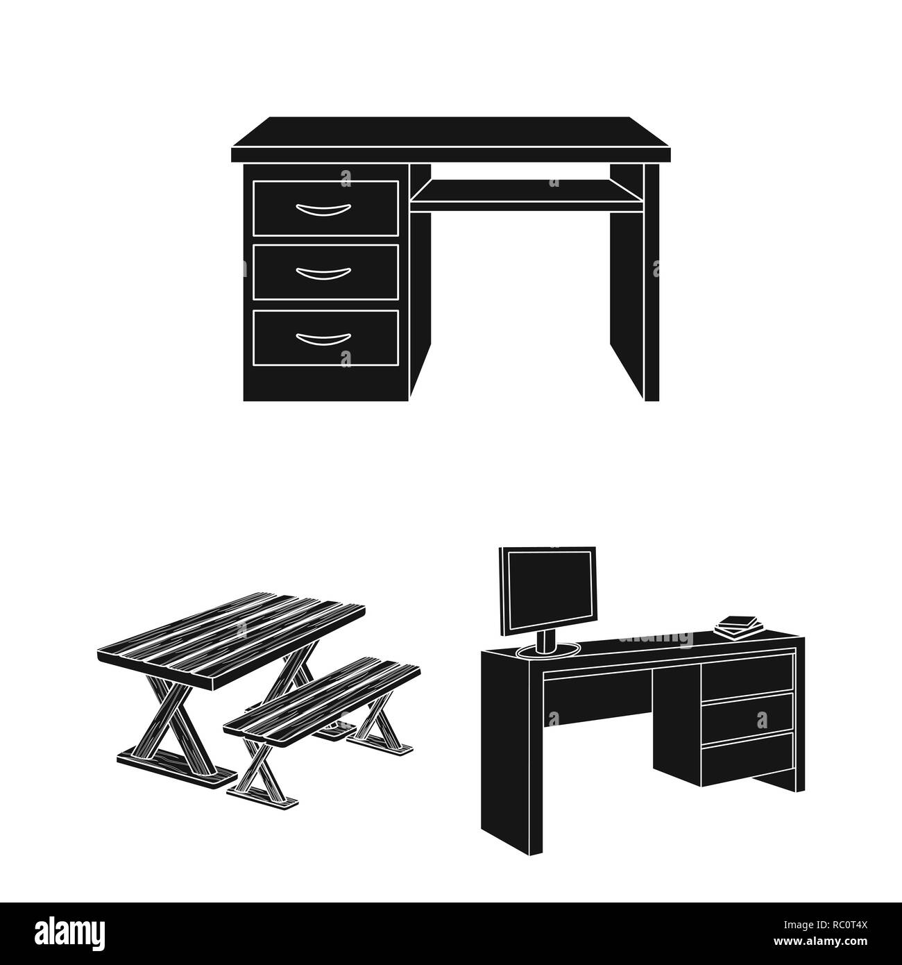 Coffee table element interior Black and White Stock Photos & Images - Alamy