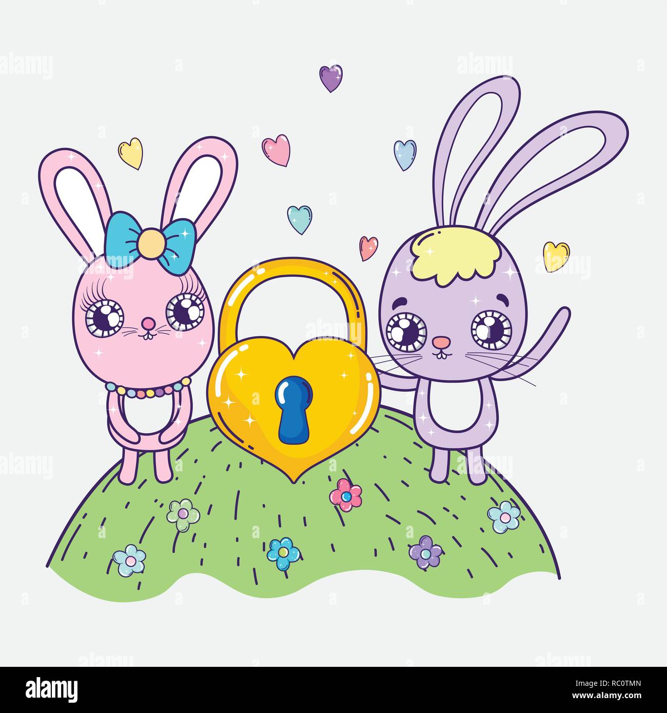 Rabbit Couple Stock Vector Images - Alamy