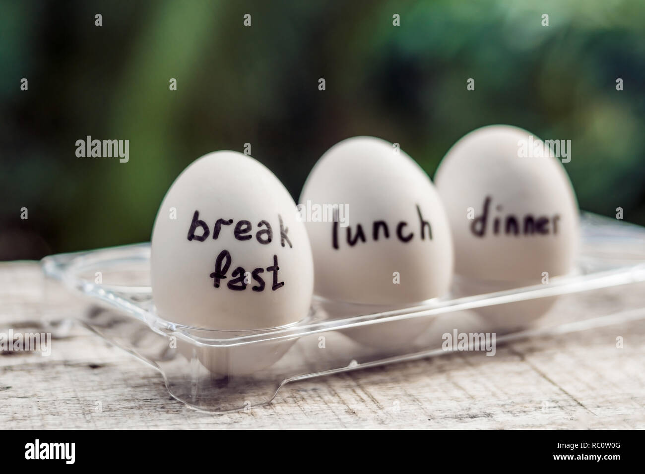 Concept monodiet, egg diet, breakfast lunch dinner Stock Photo Alamy