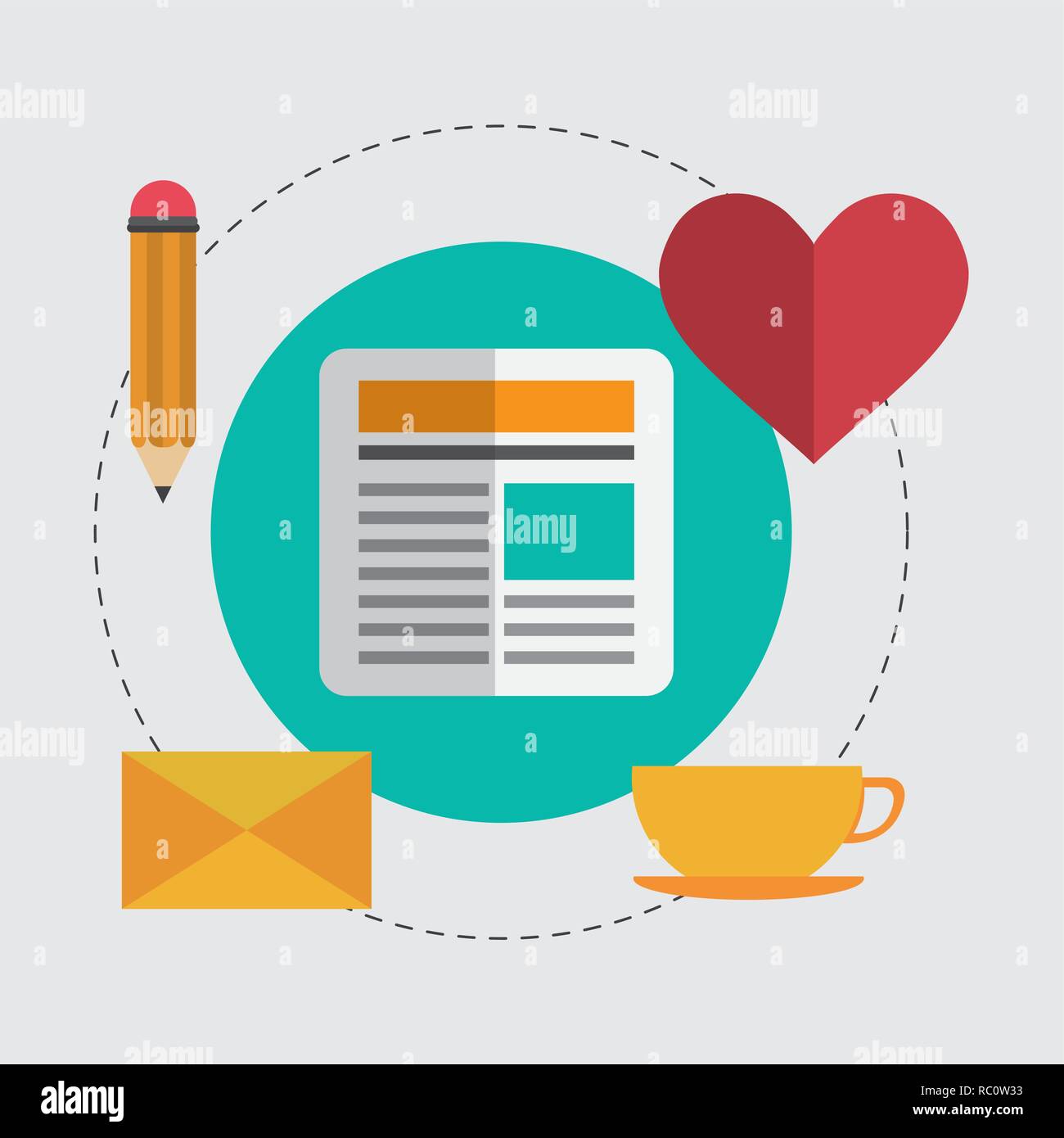 Blog design icons Stock Vector Image & Art - Alamy