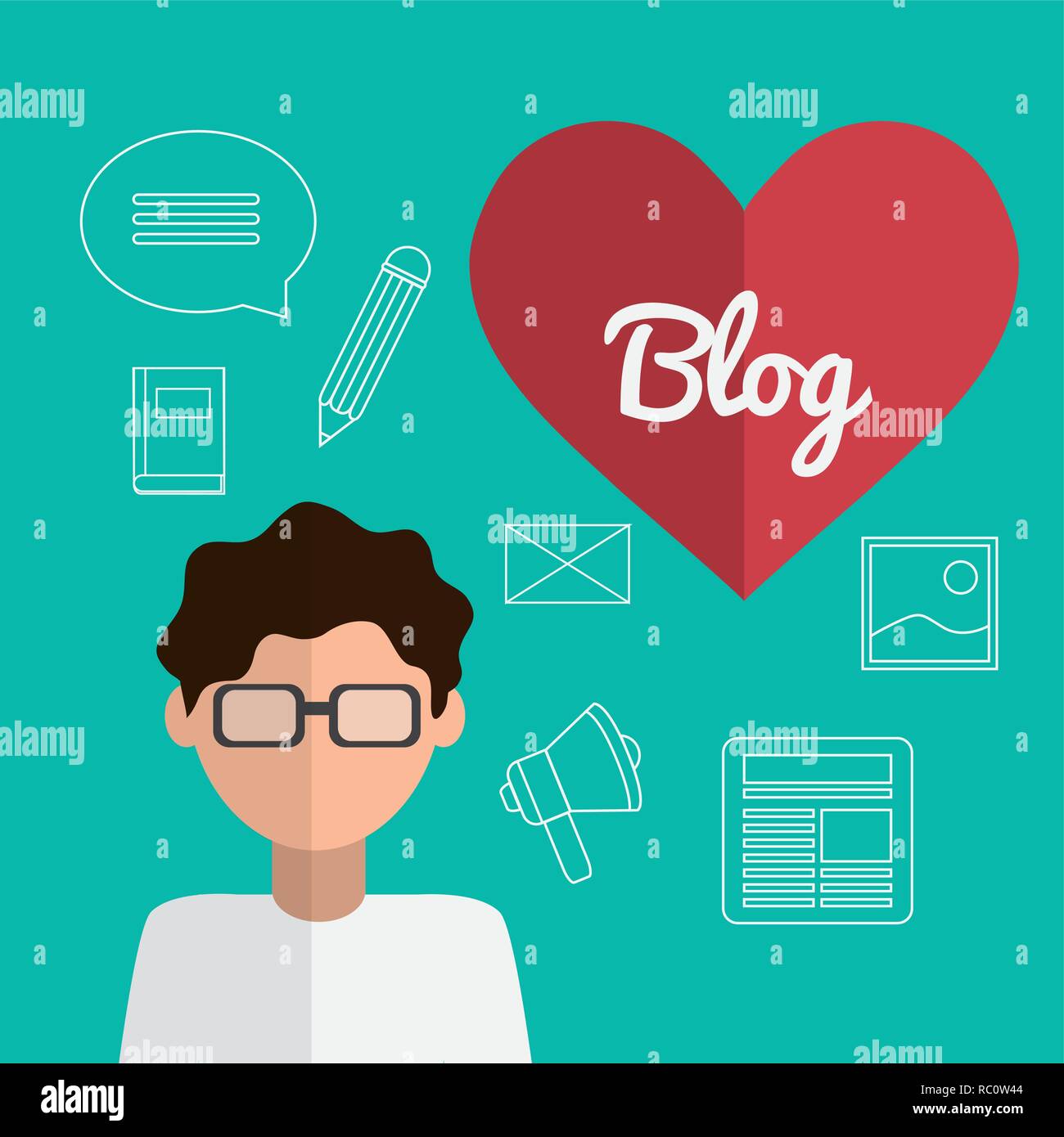 Blog design icons Stock Vector Image & Art - Alamy