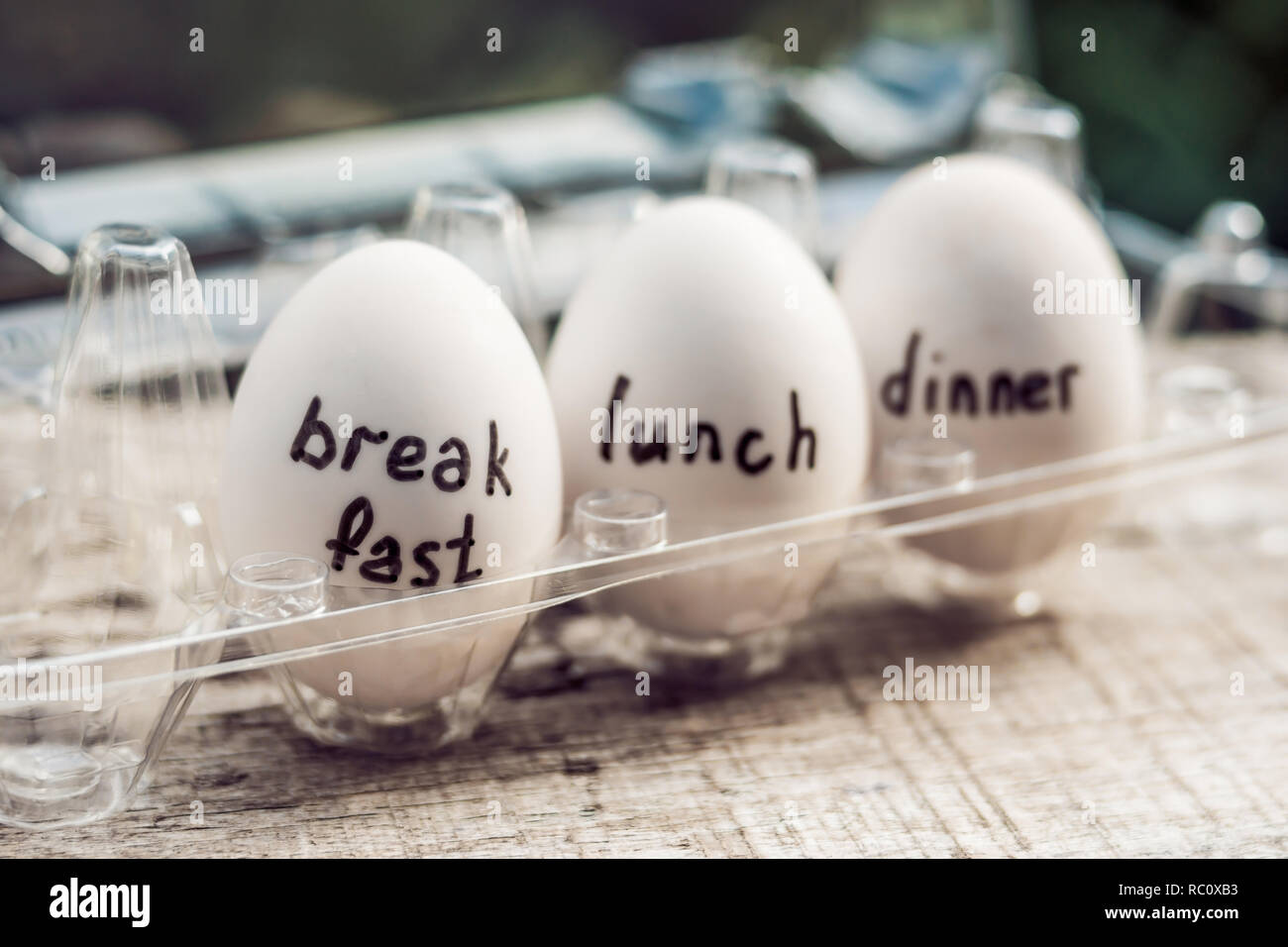 Concept monodiet, egg diet, breakfast lunch dinner Stock Photo Alamy