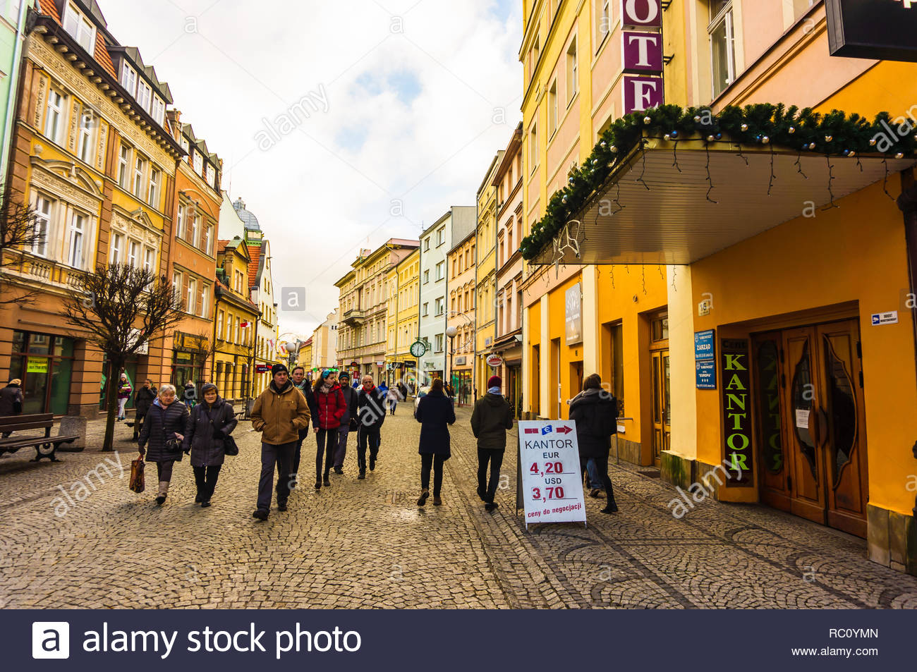 Jelenia Gora Poland December 31 2018 Information Sign Showing - 