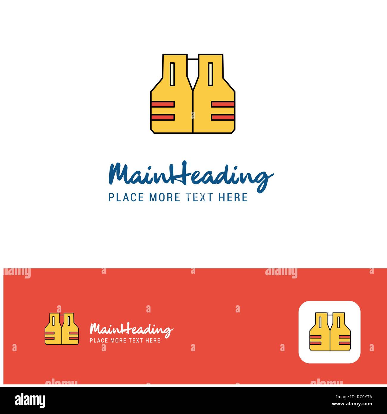 Creative Life jacket Logo Design. Flat color Logo place for Tagline