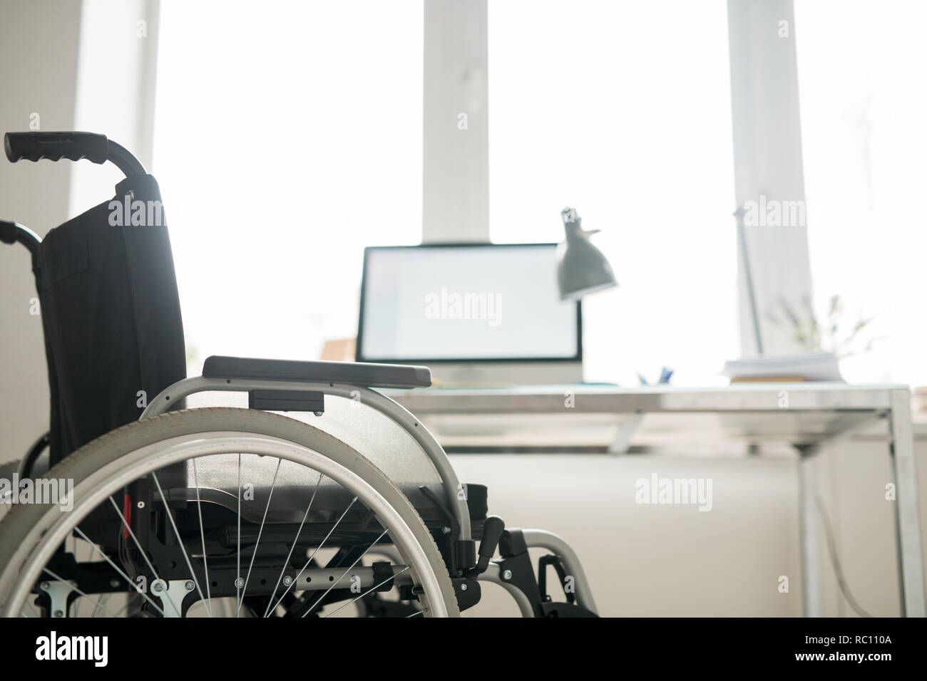 Office workplace for disabled man Stock Photo Alamy