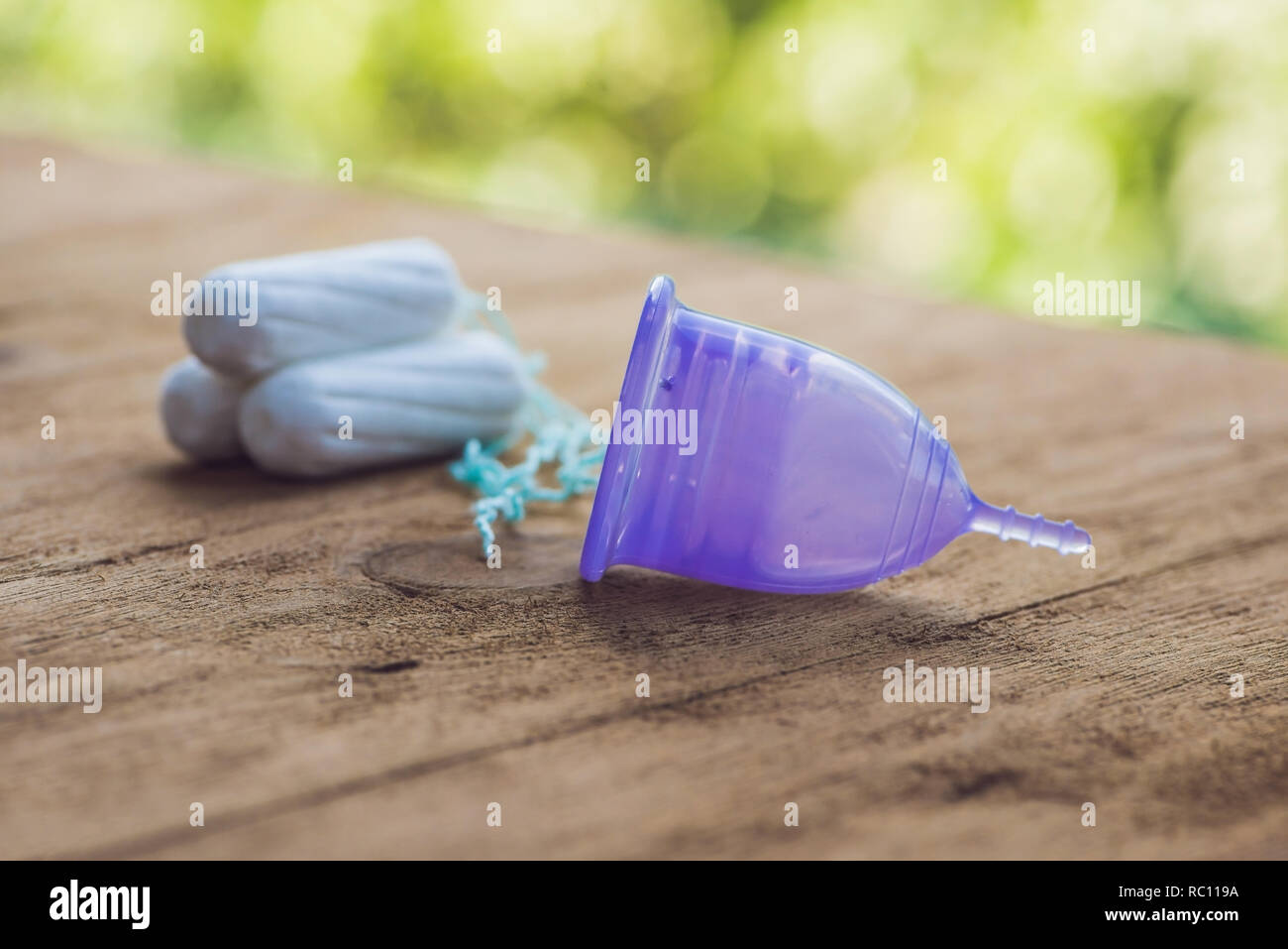 Different types of feminine hygiene products menstrual cup and