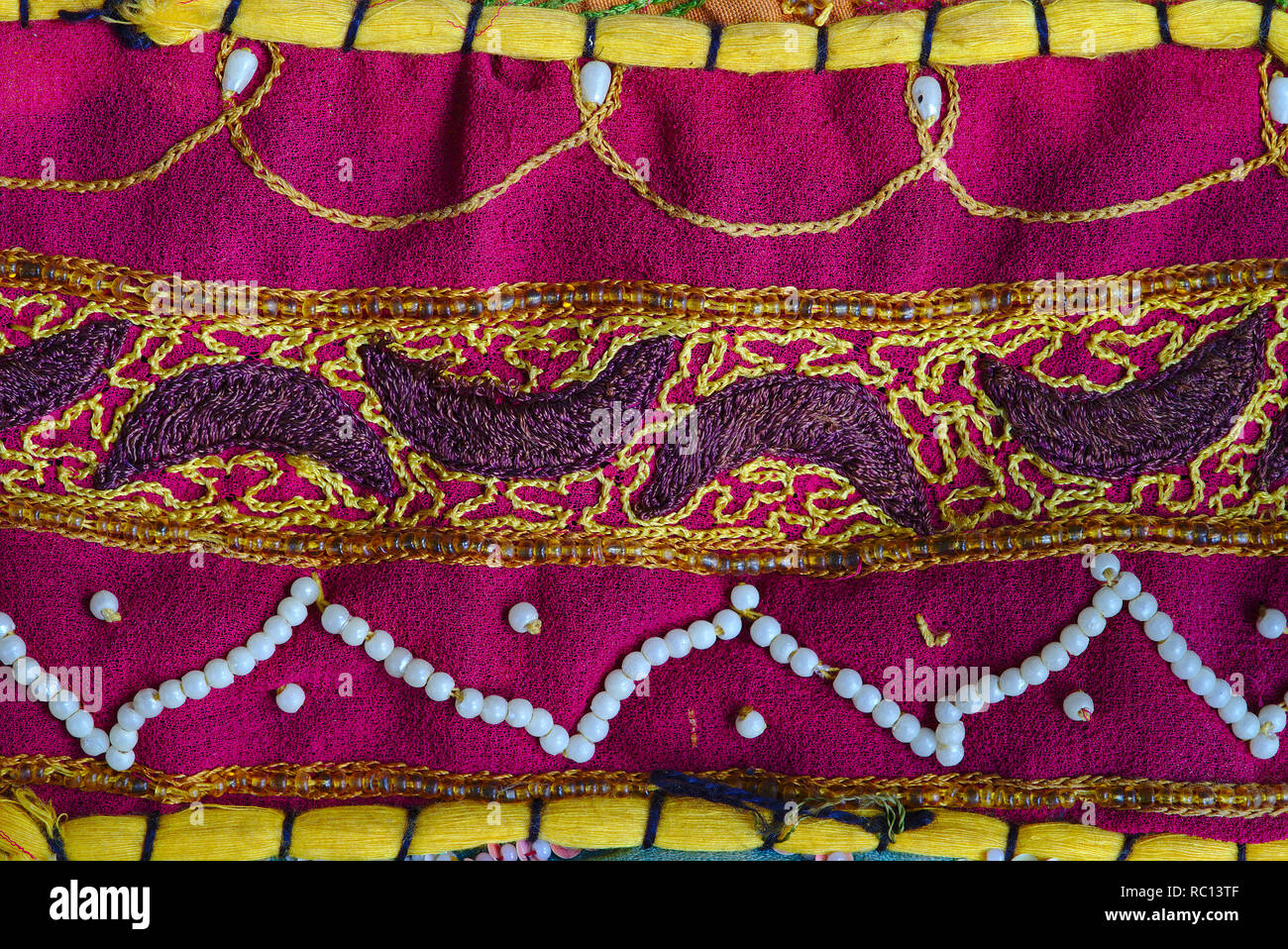 Indian patchwork detail, traditional handicraft handmade. decorative
