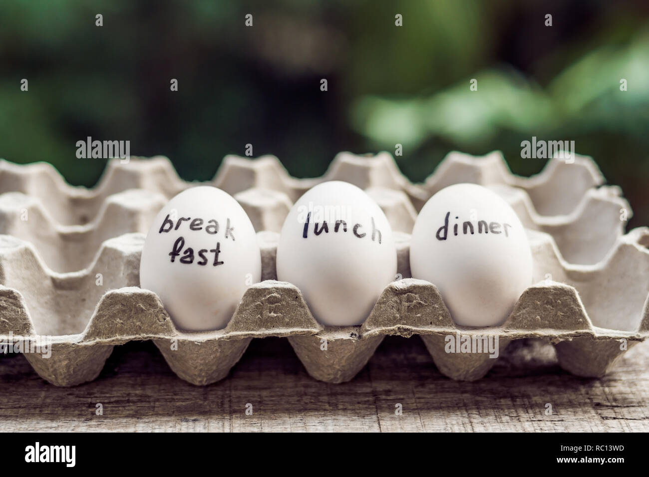 monodiet, egg diet, breakfast lunch dinner Stock Photo Alamy