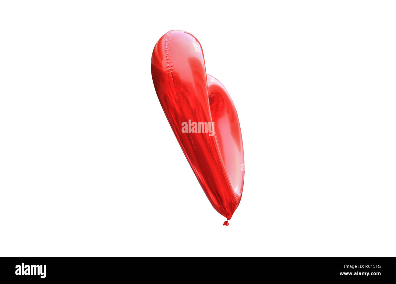 balloon heart red beautiful on isolated white background and clipping ...