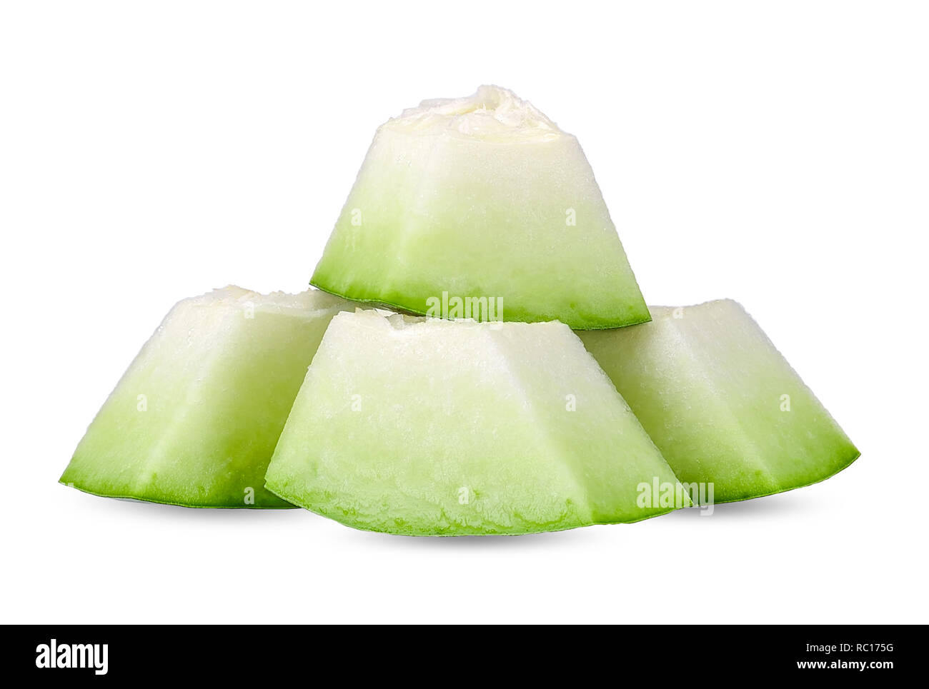Slice Winter melon isolated on white clipping path Stock Photo