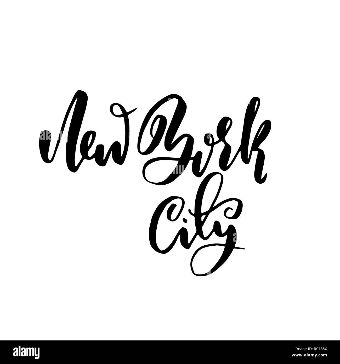 New york city. NY modern brush lettering. Vector illustration Stock