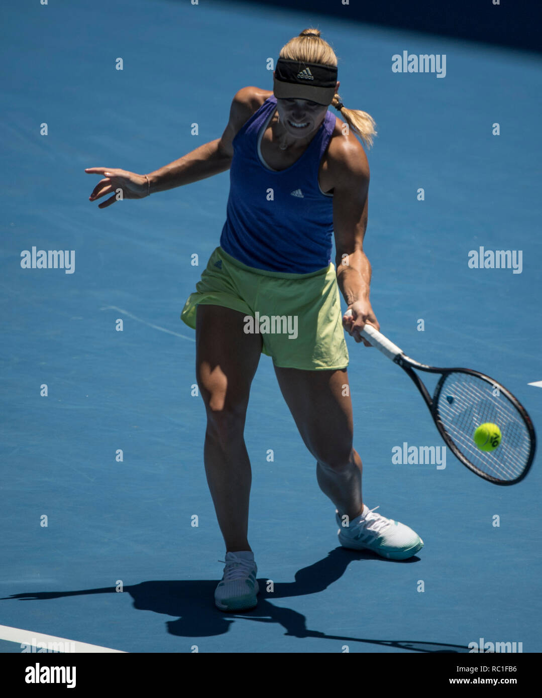 Melbourne, Australia. 13th Jan, 2019. Angelique Kerber of Germany attends a  training session ahead of the