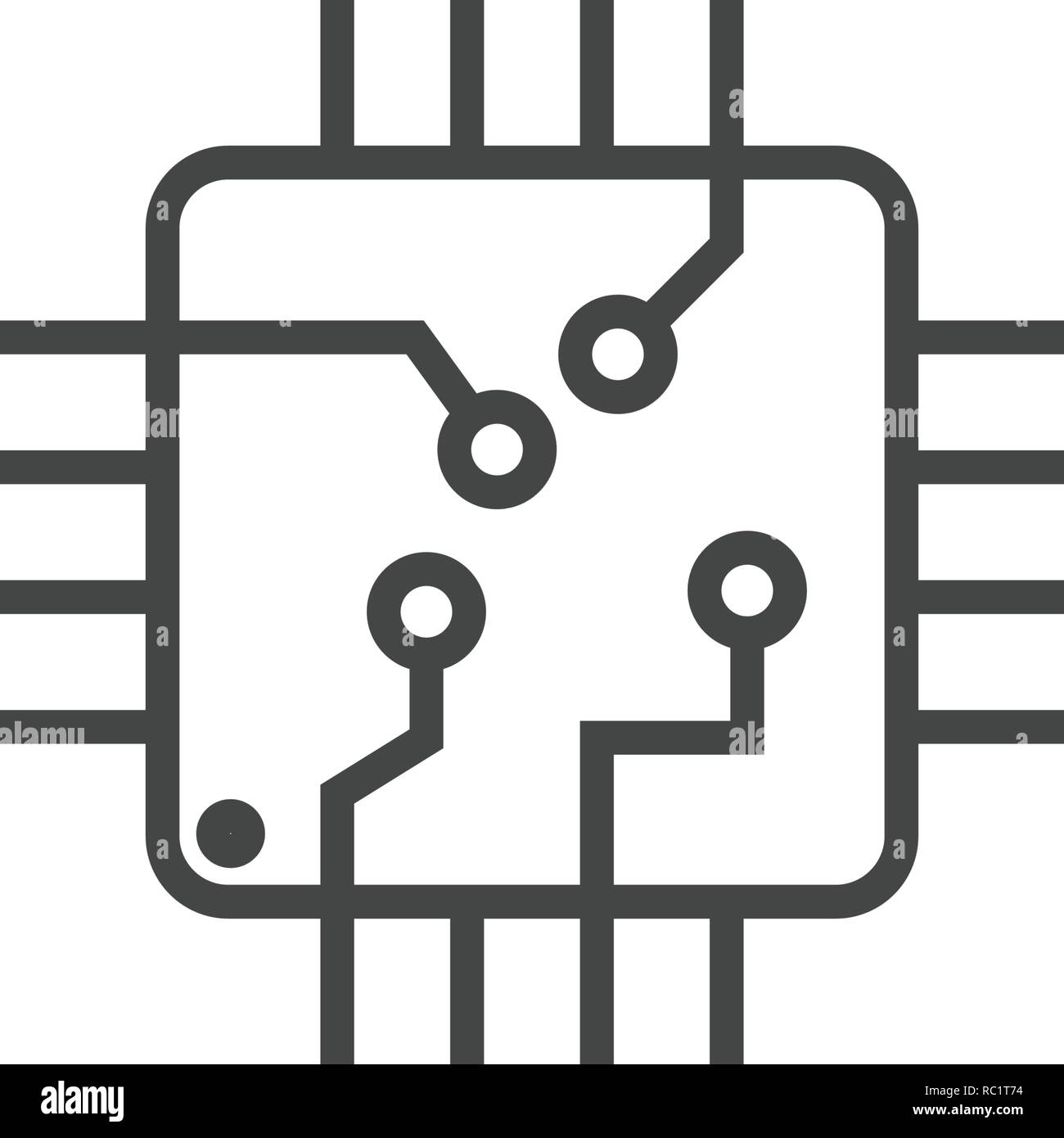 Integrated circuit chip icon graphic design template vector isolated Stock Vector