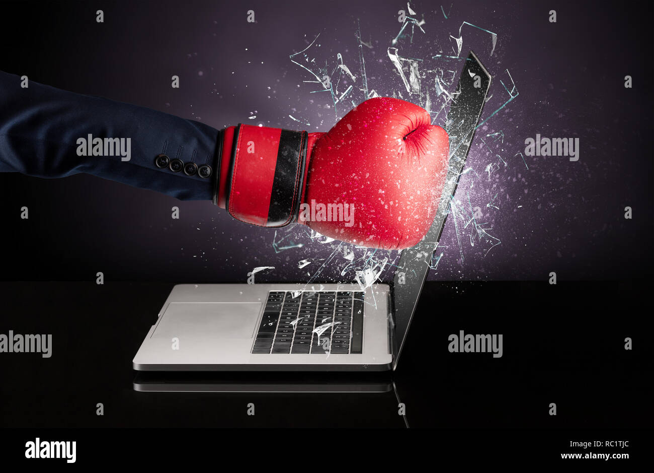 Fist hitting a computer screen hi-res stock photography and images - Alamy