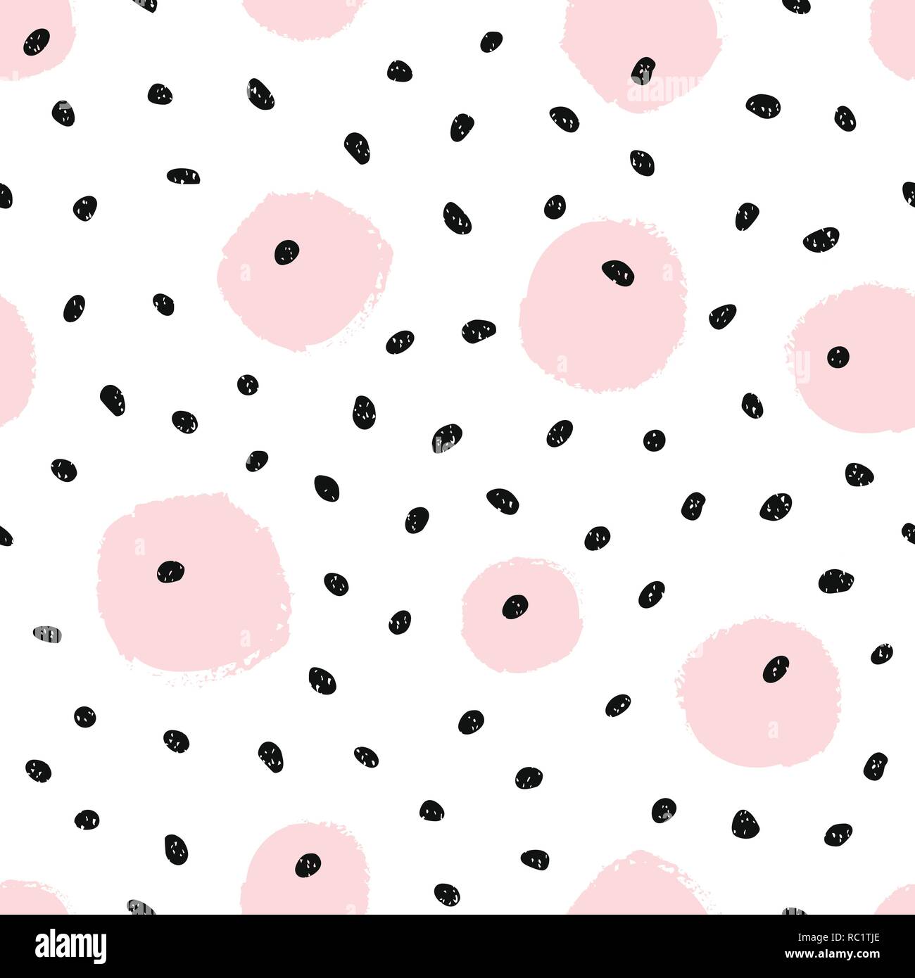 Childish seamless pattern with round and dots . Creative texture for fabric Stock Vector