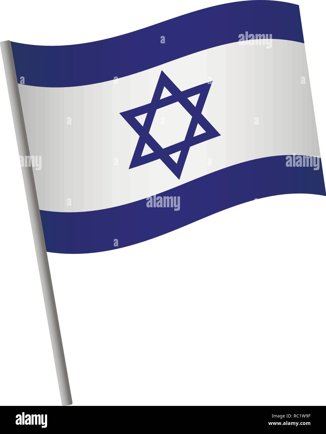 Israel flag icon. National flag of Israel on a pole vector illustration ...
