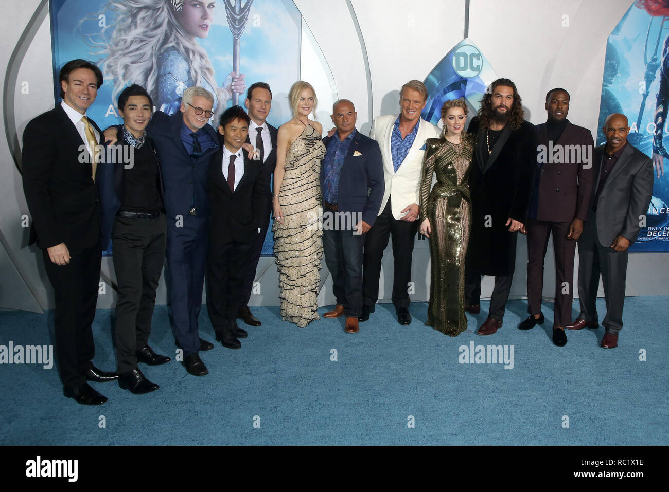 Premiere Of Warner Bros Pictures Aquaman Featuring Peter Safran Producer Ludi Lin Rob Cowan James Wan Writer Director Patrick Wilson Nicole Kidman Temuera Morrison Dolph Lundgren Amber Heard Jason Momoa Yahya Abdul Mateen Ii