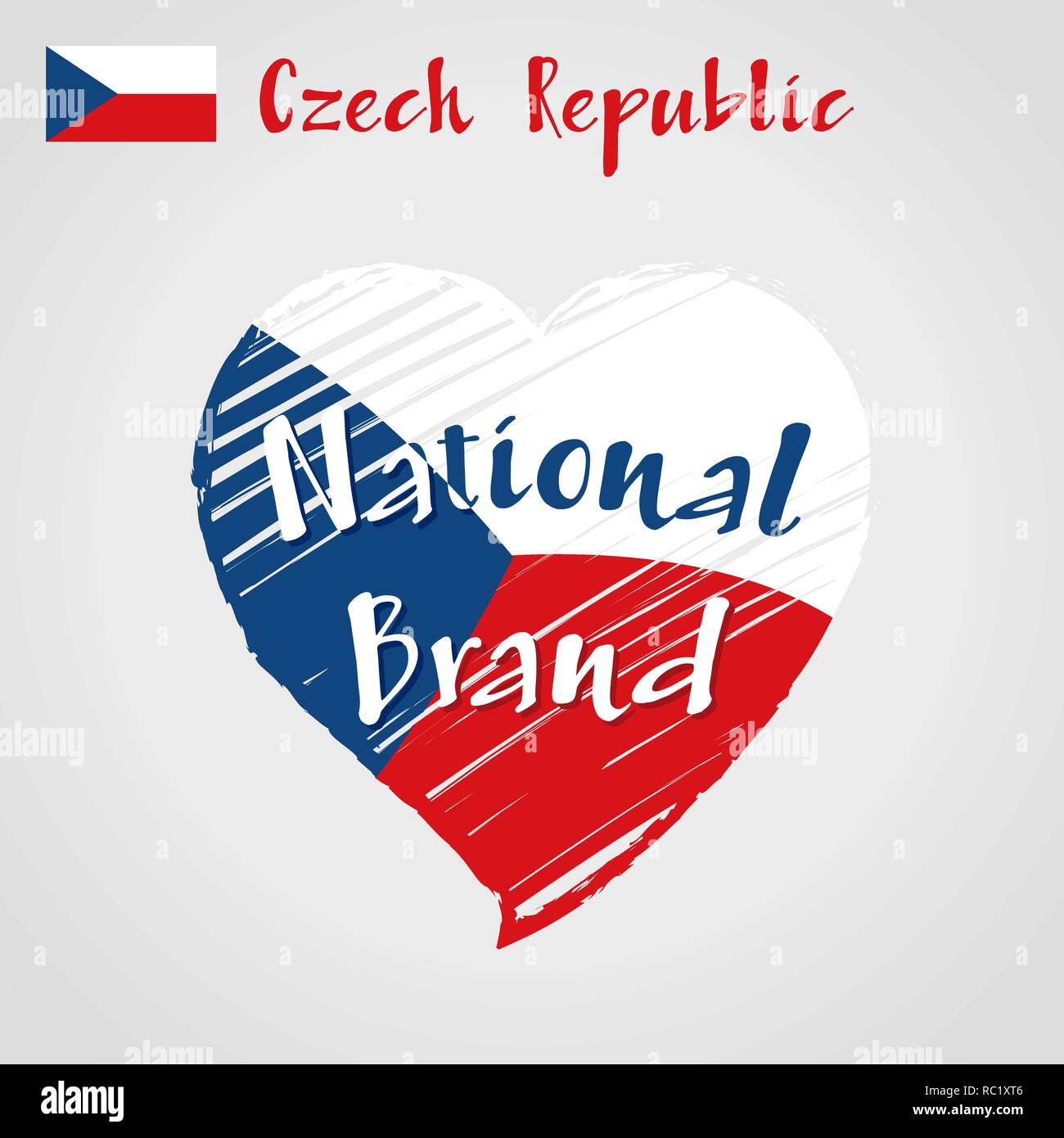 Vector flag heart of Czech Republic, National Brand. Stock Vector