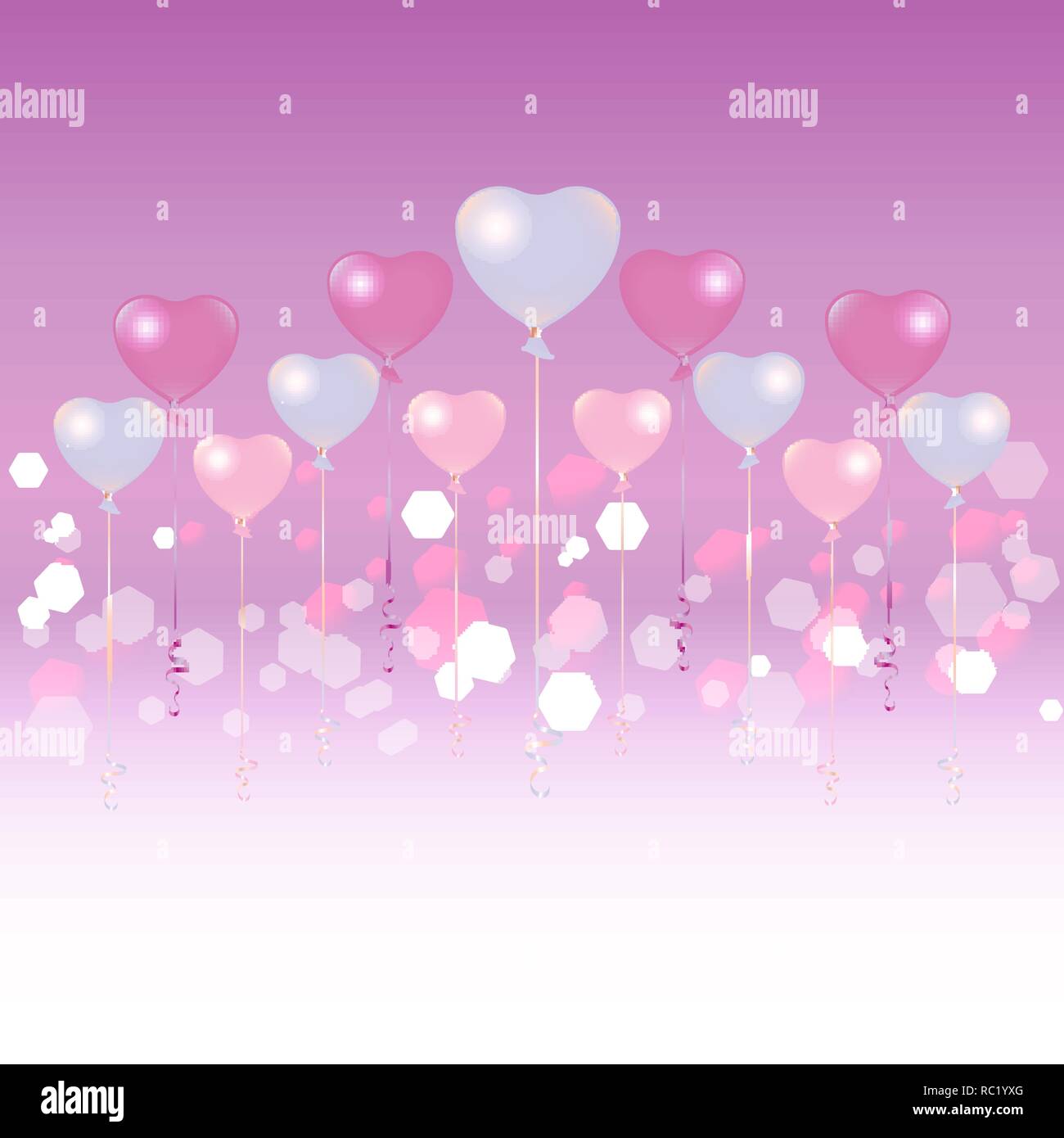 Valentines Day Light Blue And Pink Balloons On Light Pink
