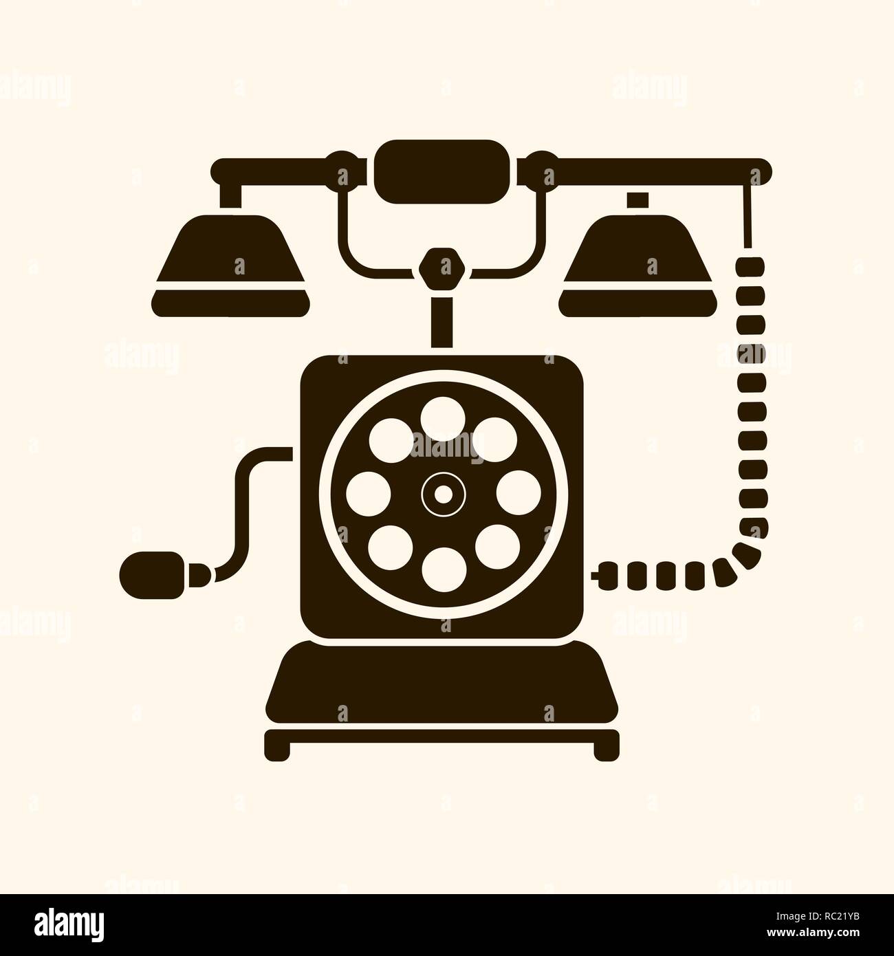 Logo Retro Phone Vector Illustration On Light Background Stock Vector