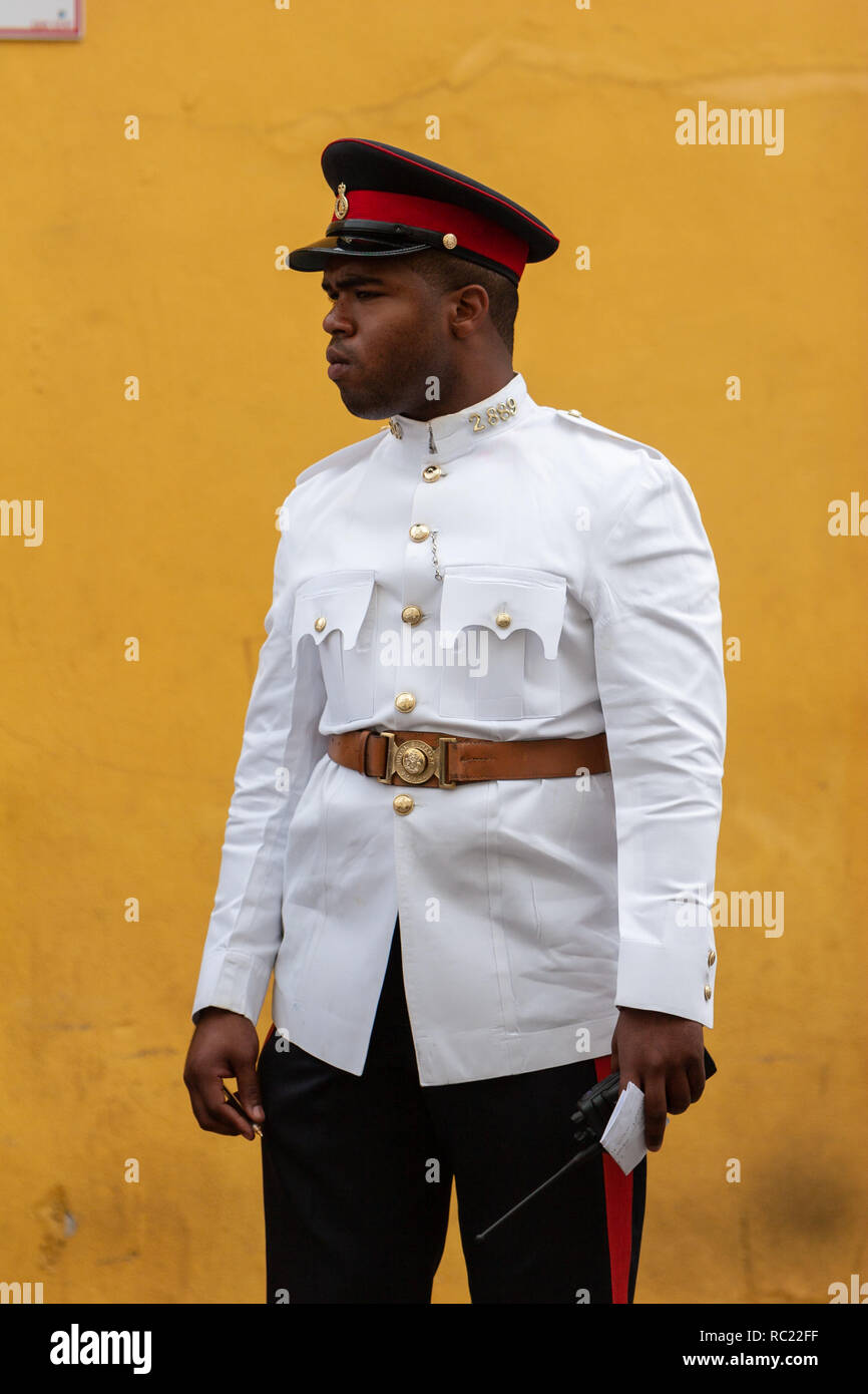 Nassau / Bahamas April 3.2007 Portrait of a Bahamian police officer