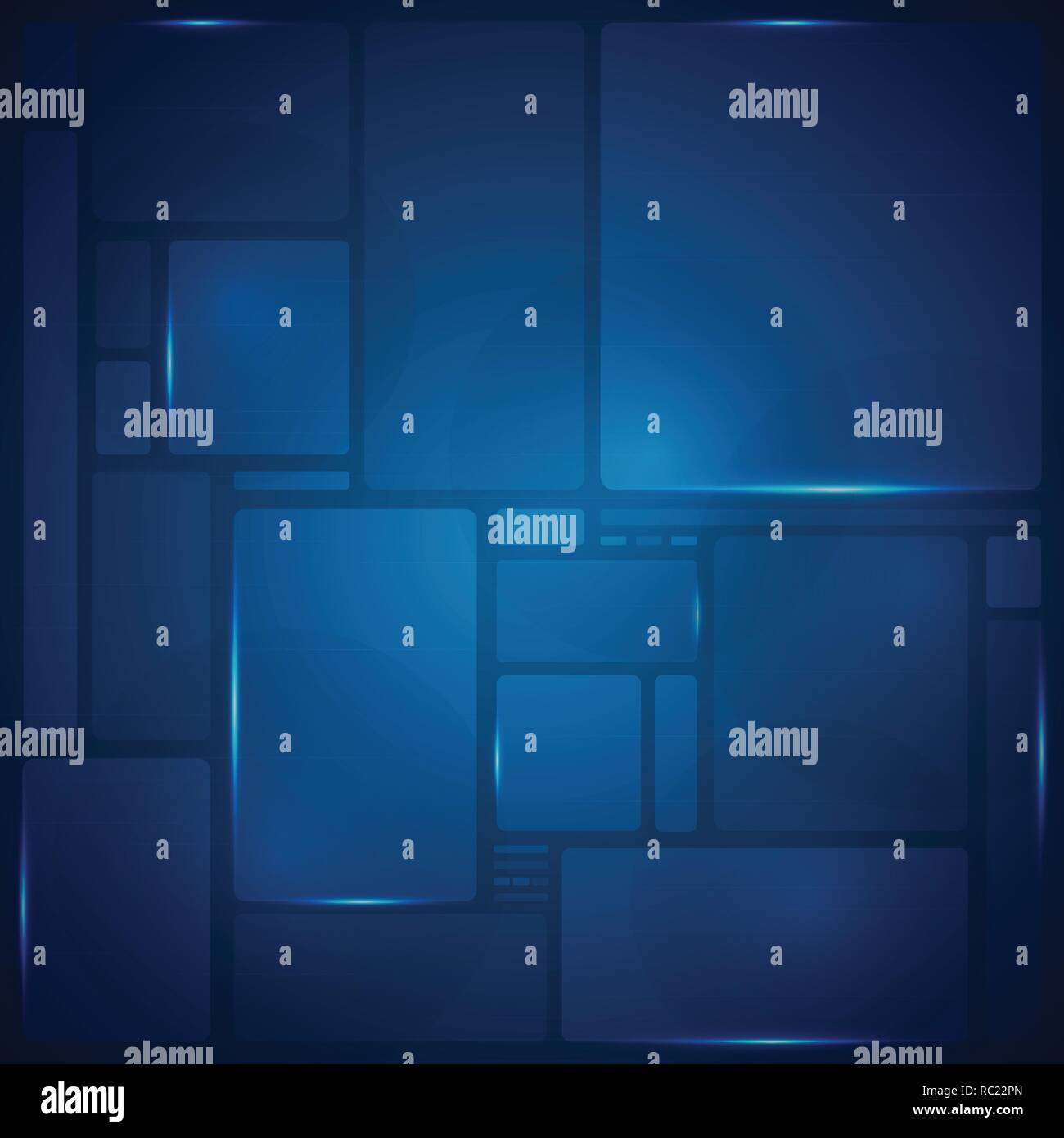 Abstract of blue square pattern geometric futuristic background, vector ...