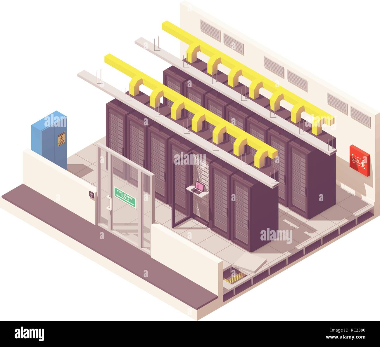 Vector isometric server room Stock Vector