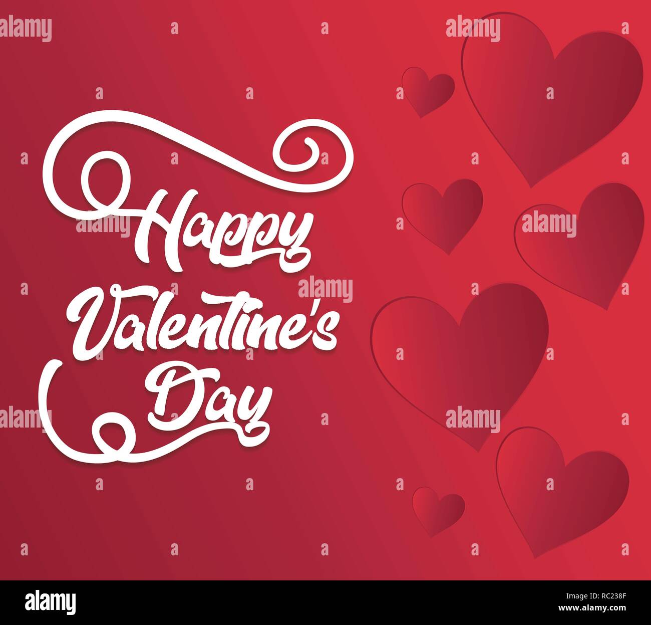 happy valentines day card with hearts vector illustration design Stock ...