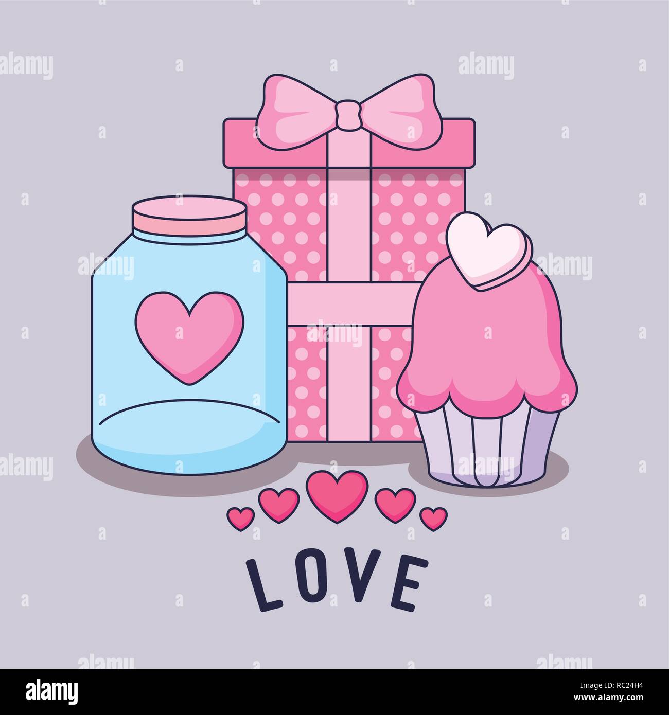 happy valentines day set icons vector illustration design Stock Vector ...