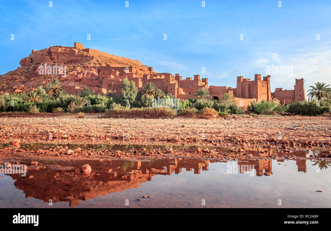 Kasbah Ait Ben Haddou in the Atlas Mountains of Morocco. UNESCO World Heritage. Stock Photo