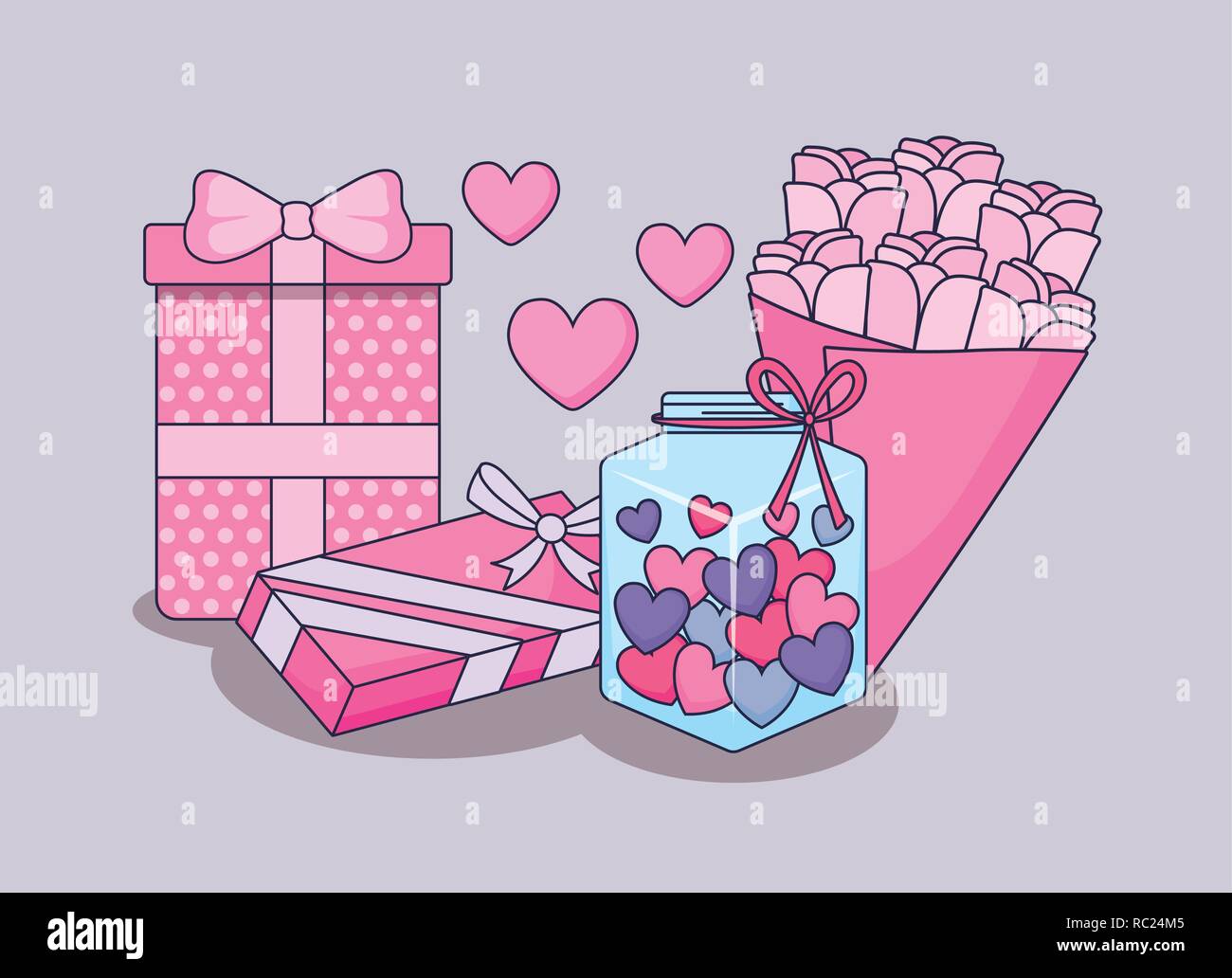 happy valentines day set icons vector illustration design Stock Vector ...