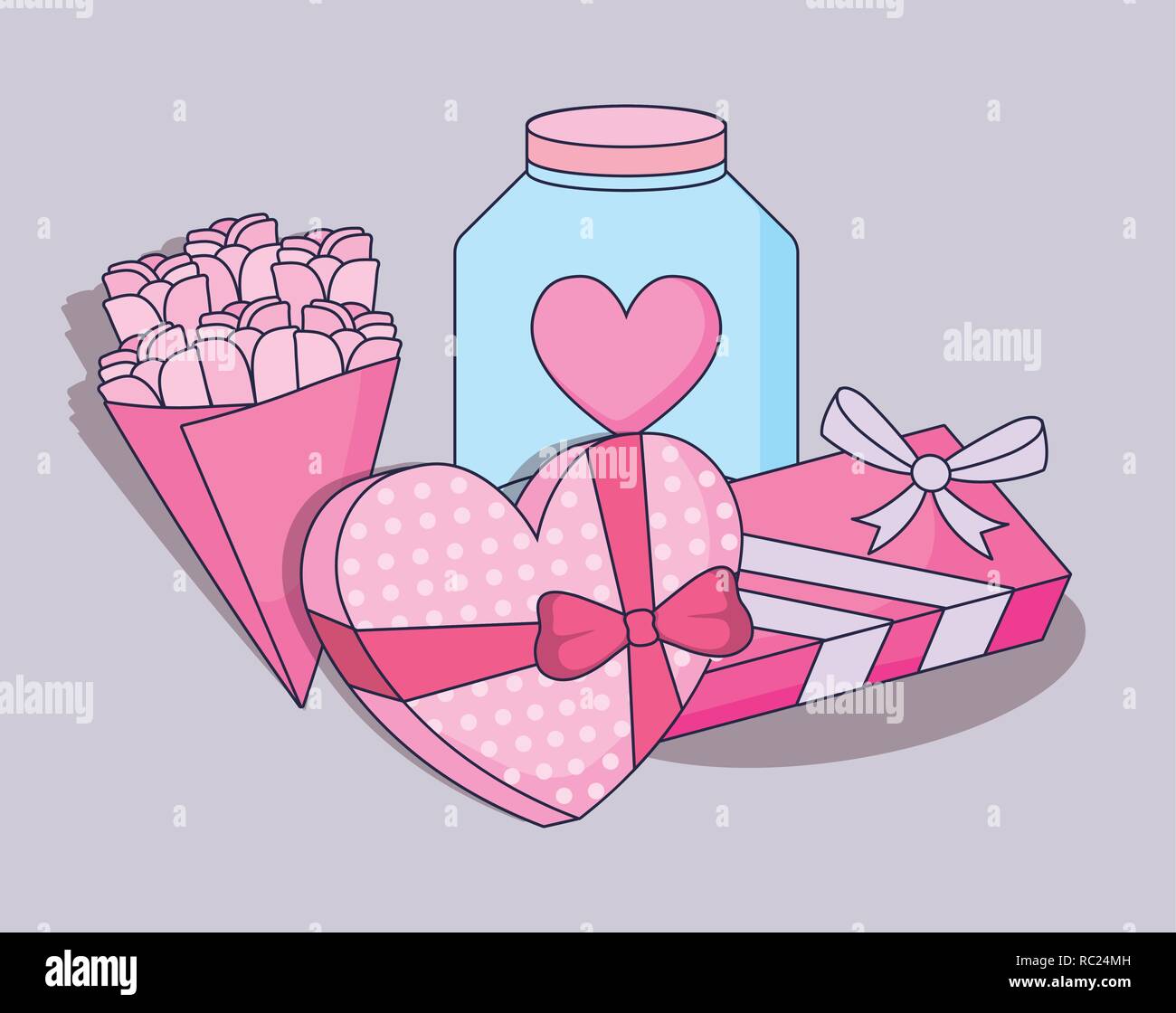 happy valentines day set icons vector illustration design Stock Vector ...