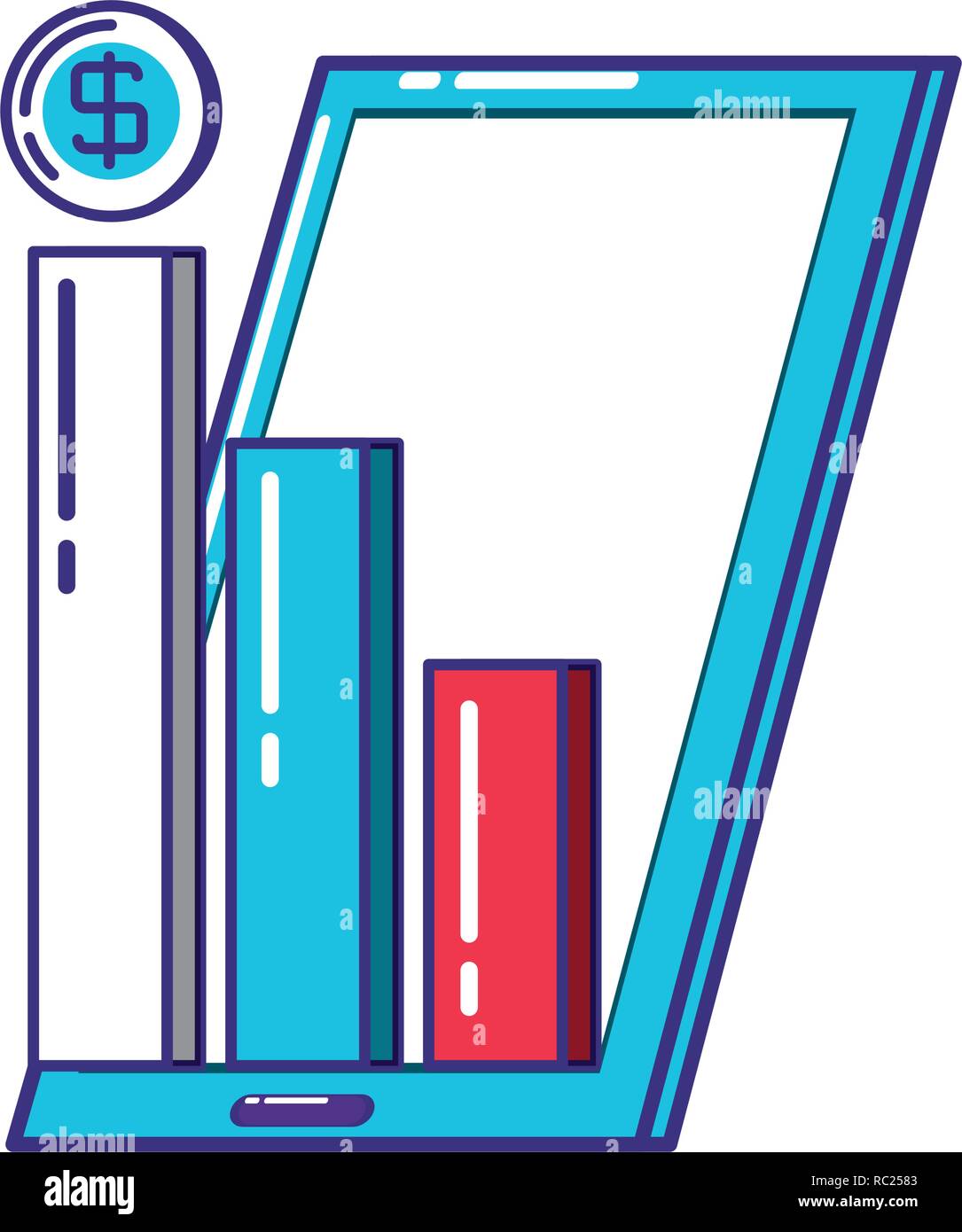 cellphone with statistics bars infographic vector cell phone statistics