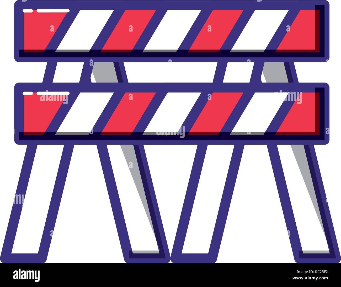 construction barricade fence icon vector illustration design Stock