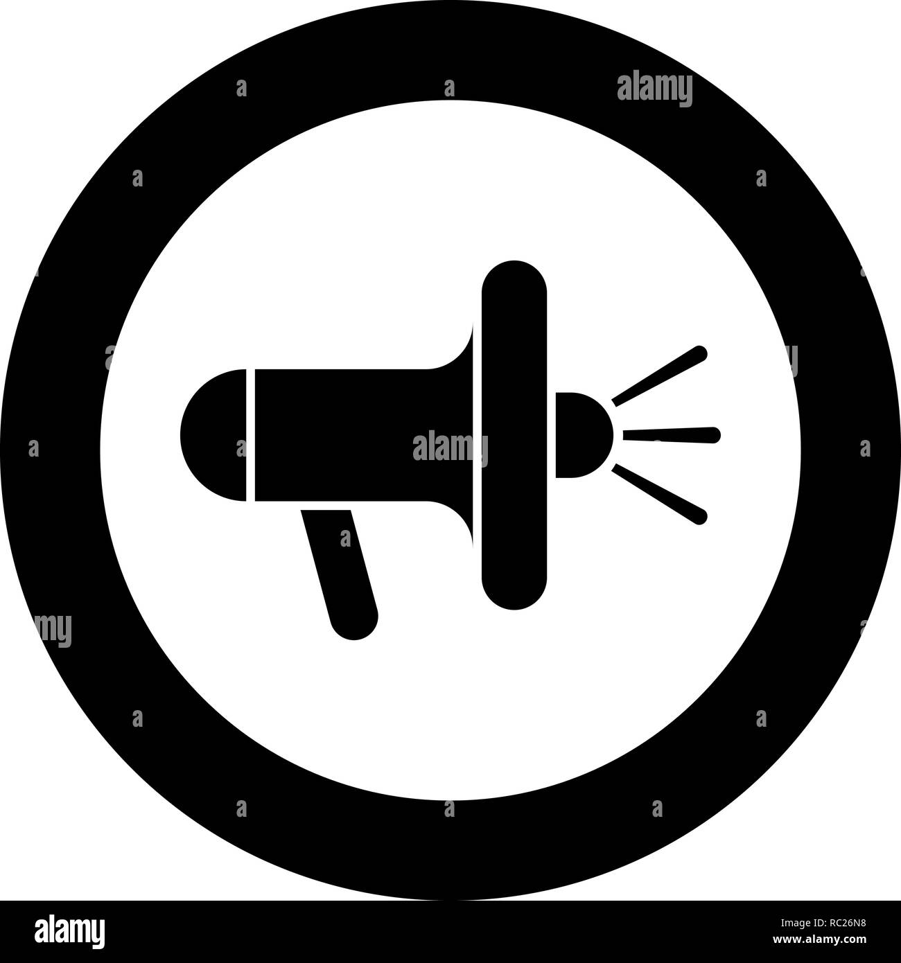 Loudspeaker megaphone icon black color vector I flat style simple ...
