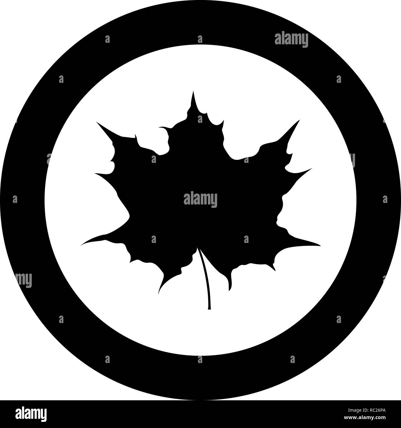 Maple leaf silhouette icon black color vector I flat style simple ...