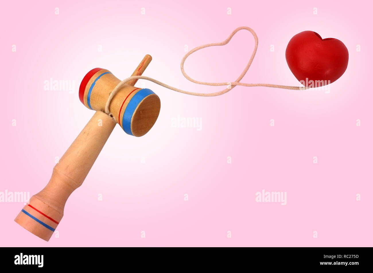 Kendama, a traditional Japanese toy consisting of a sword and a ball