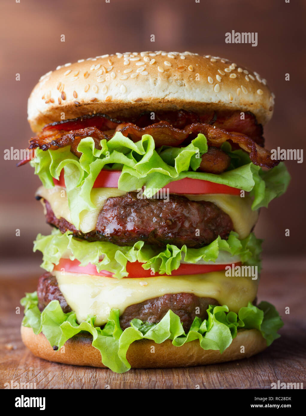 Big fresh burger cheese hi res stock photography and images Alamy