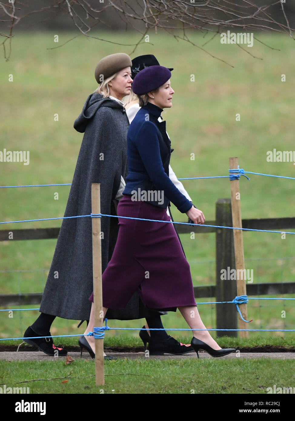 Lady Helen Taylor arriving to attend a church service at St Mary Magdalene Church in Sandringham, Norfolk. Stock Photo