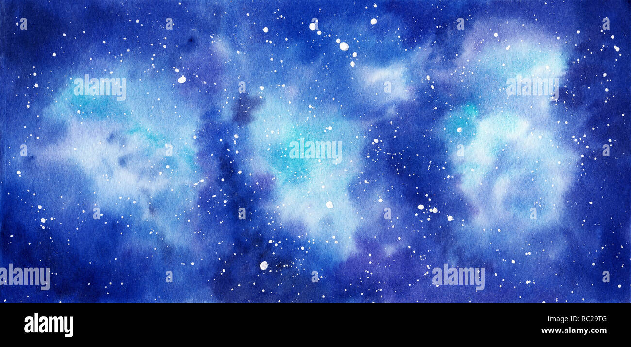 Abstract Space Watercolor Background Starry High Resolution Stock