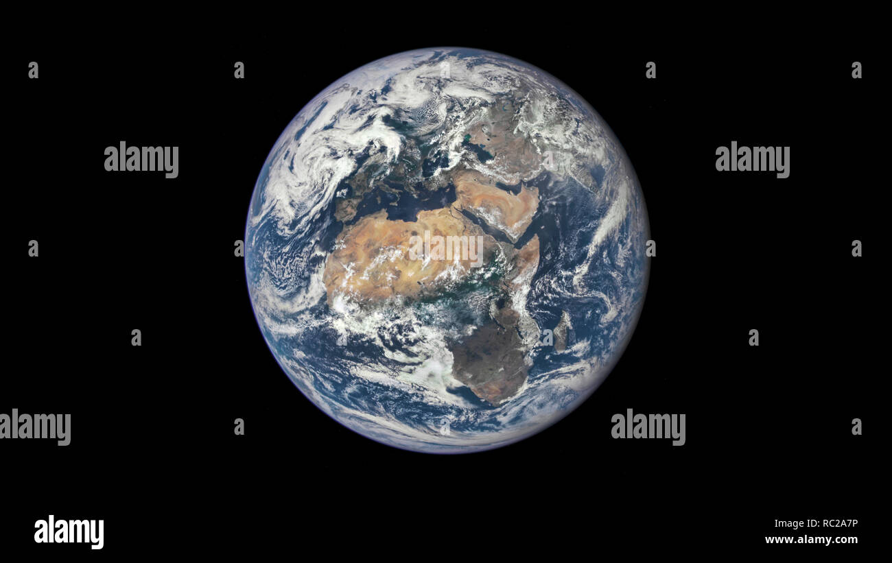 The beauty of the universe: Wonderful Planet Earth with view of Africa and Europe - Elements of this image furnished by NASA Stock Photo