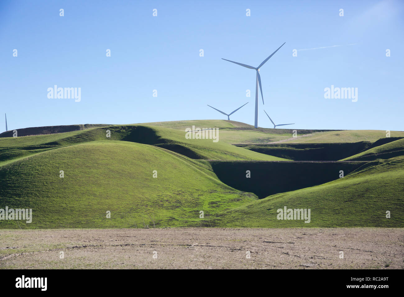Wind turbines on barren hi-res stock photography and images - Alamy