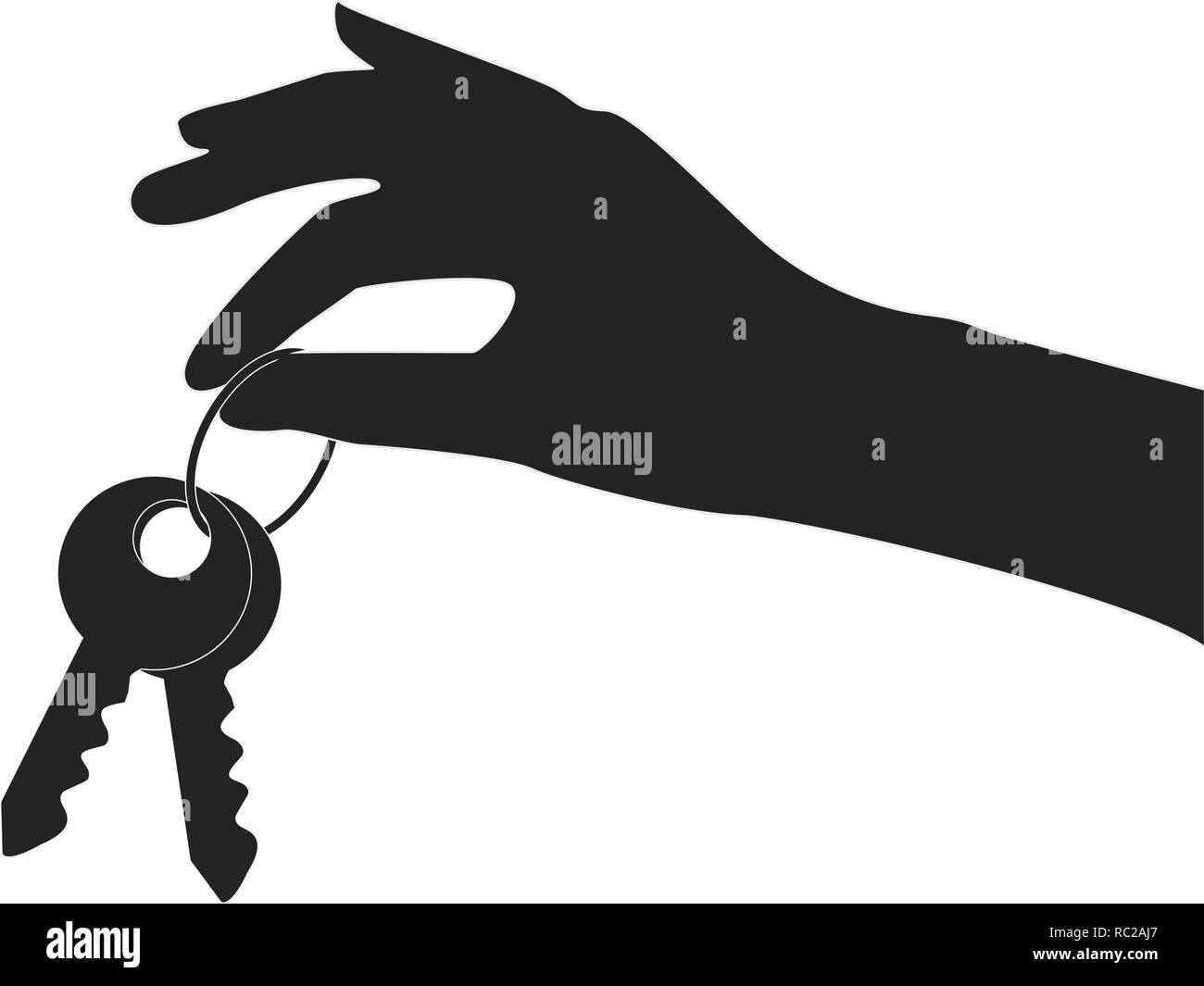 Hand holding keys house Black and White Stock Photos & Images - Alamy
