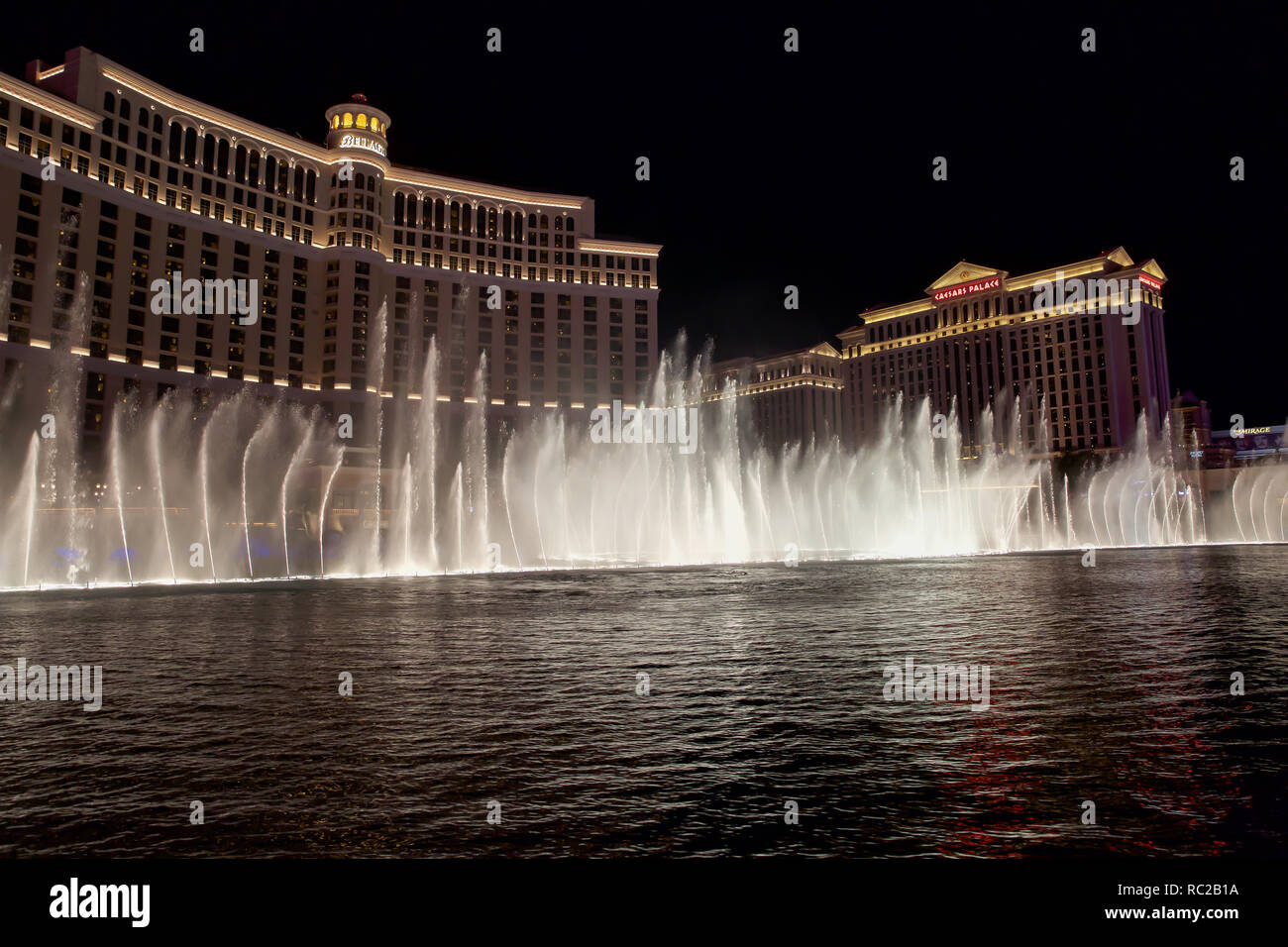 Bellagio Hotel famous water fountains in Las Vegas, USA Stock Photo Alamy