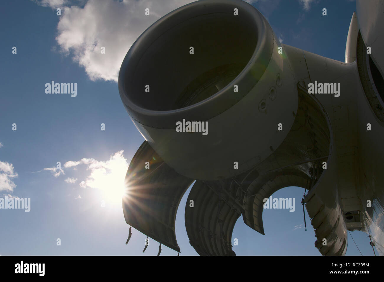Dump of aircraft - engine of vintage Soviet civil passenger airplane ...