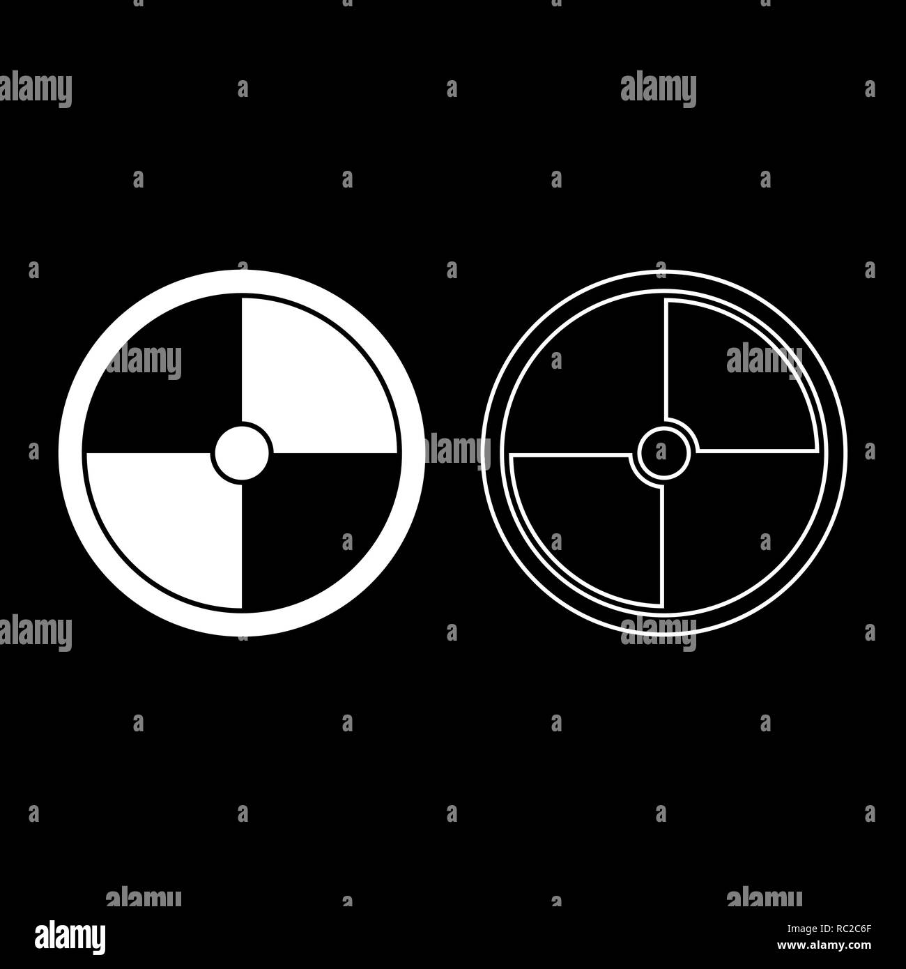 Viking shield icon set white color I flat outline style simple image ...