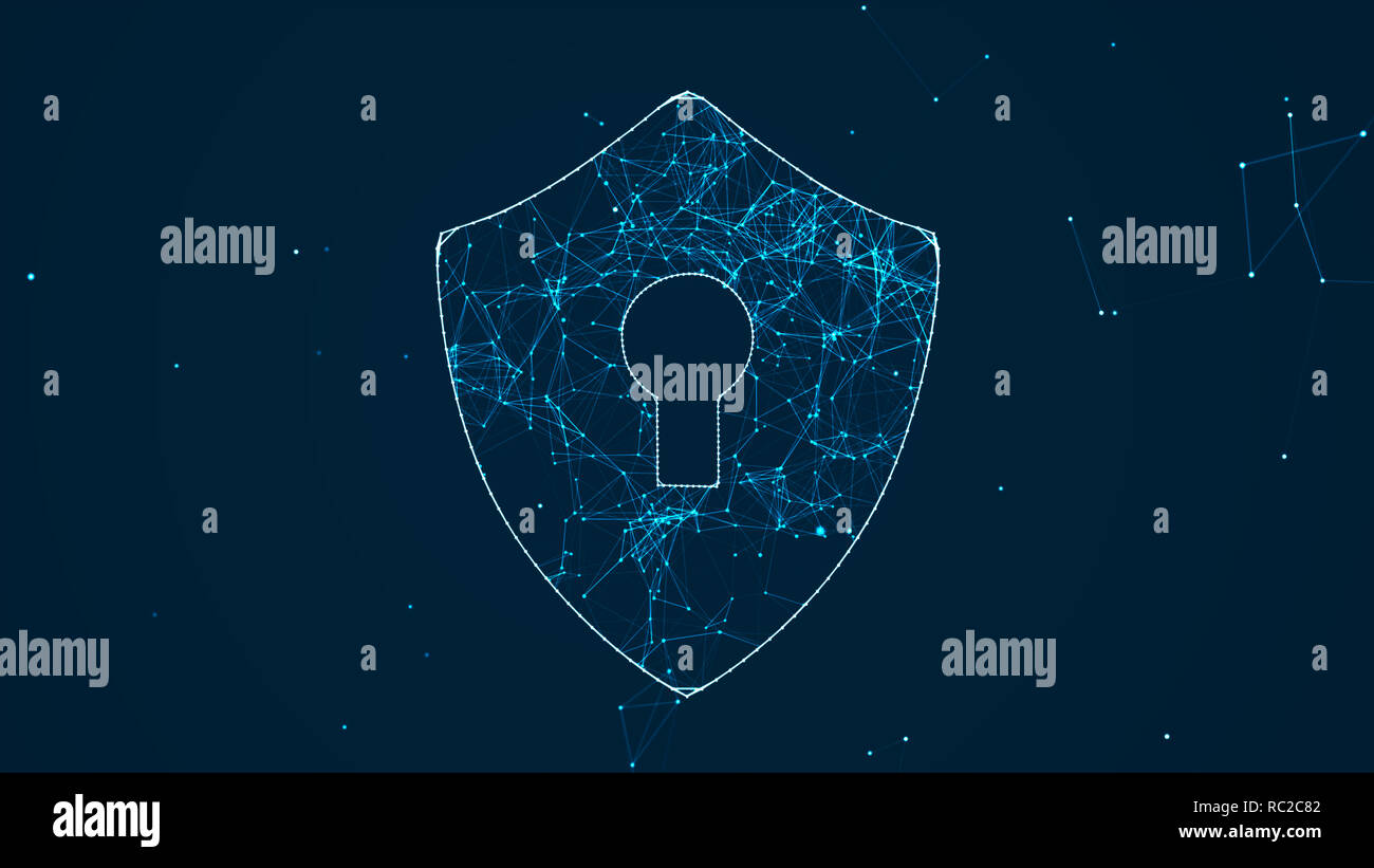 Internet technology network cyber security concept of protect computer ...