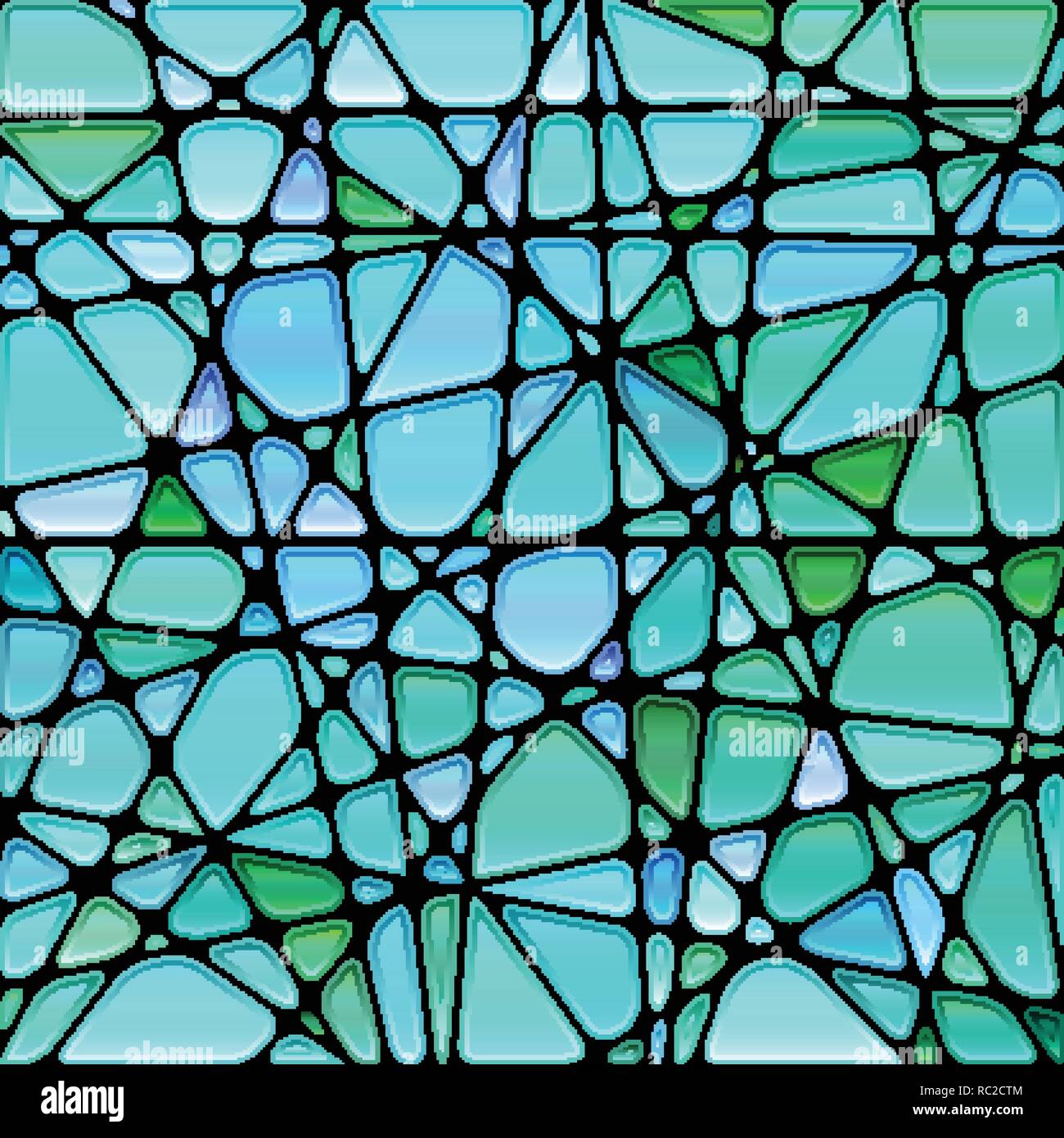 abstract vector stained-glass mosaic background - green and blue Stock ...
