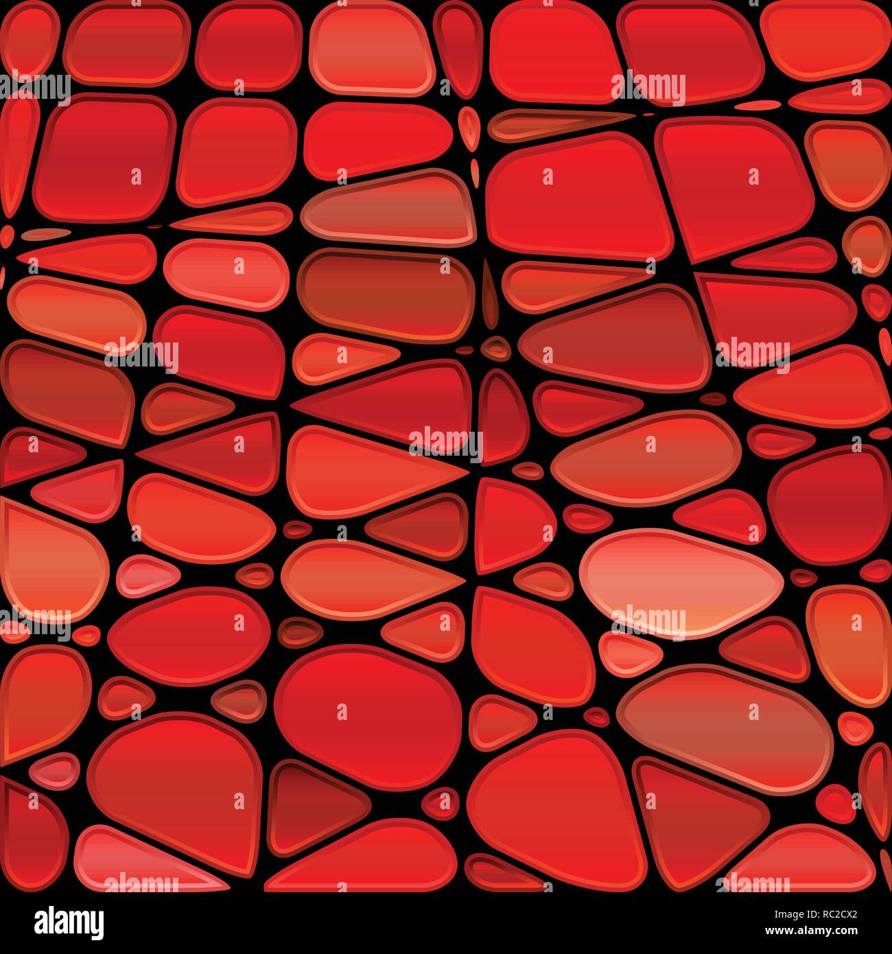 abstract vector stained-glass mosaic background - bright red Stock ...