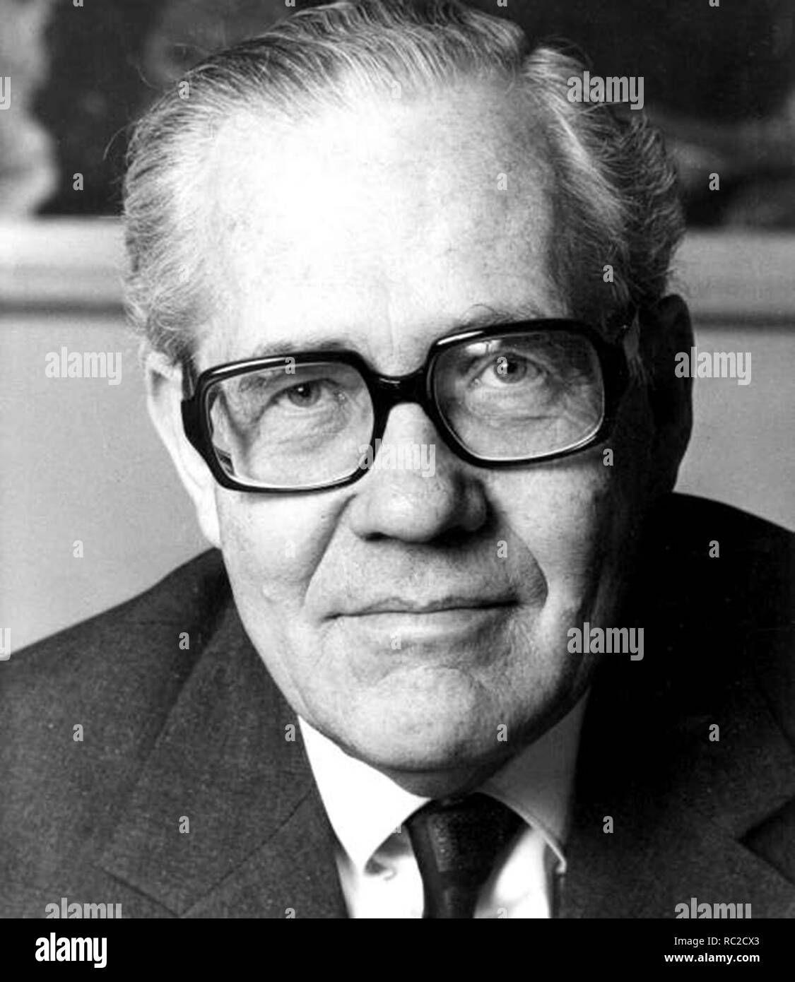 Poul Hartling (1914 – 2000) Danish diplomat and politician, served as Prime Minister of Denmark from 1973 to 1975 Stock Photo